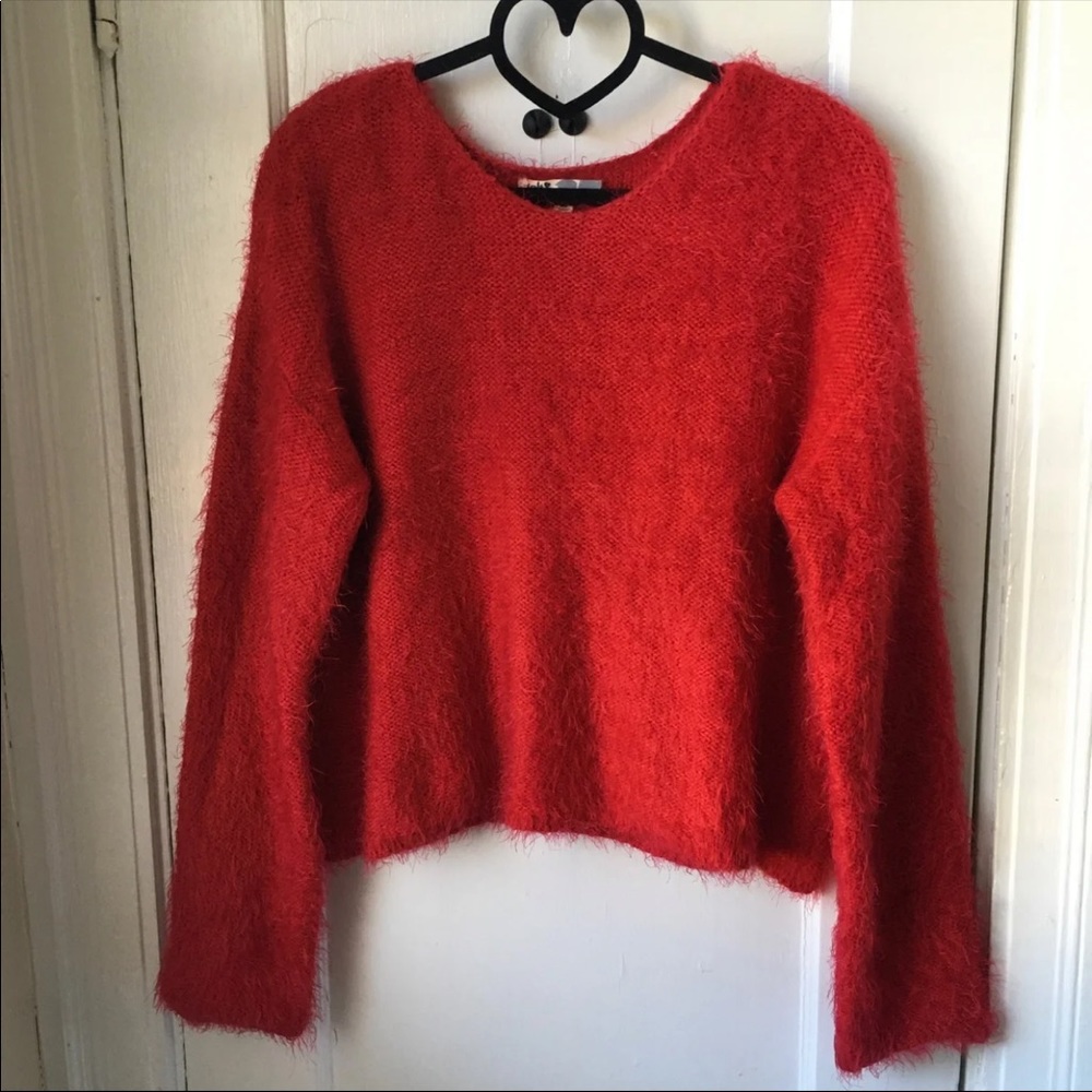 Red fuzzy sweater size extra large